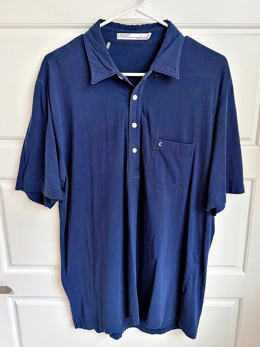 Croquet Men's Polo Shirt in Blue Size Large